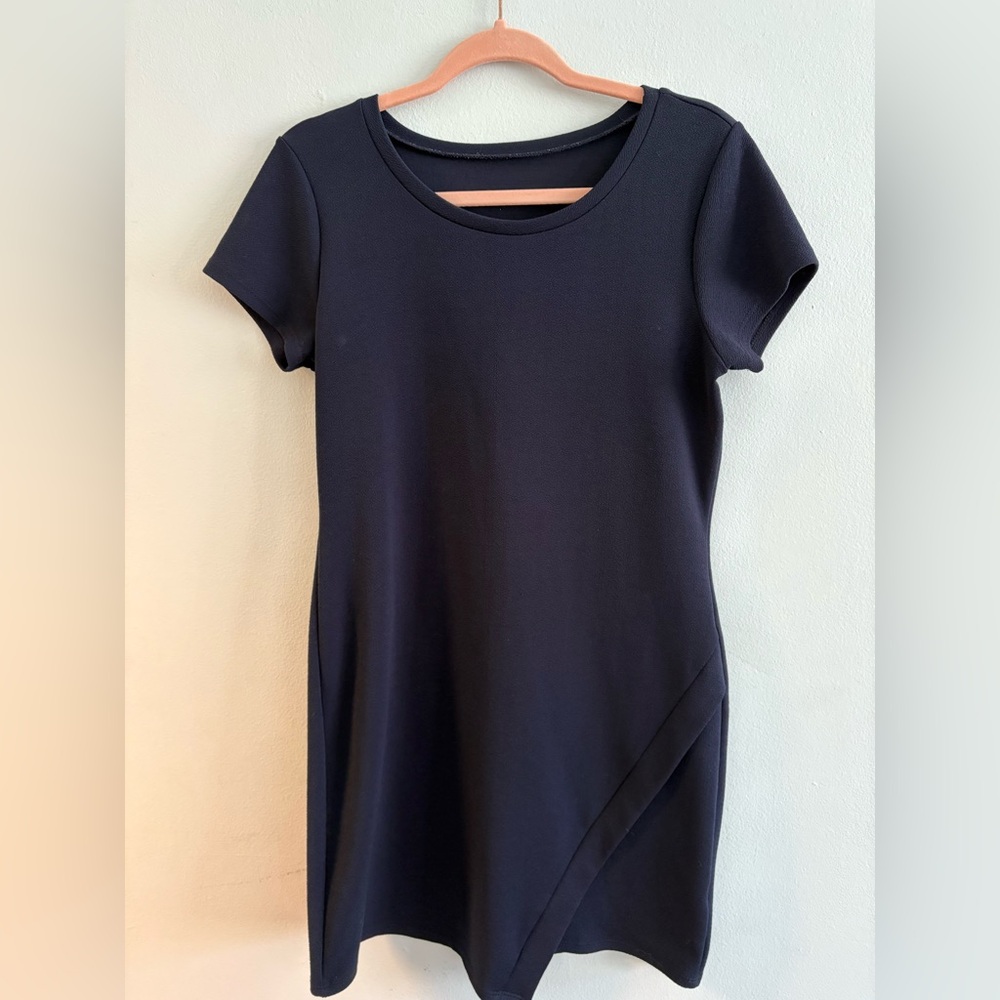 Elegant Navy Short Sleeve Dress